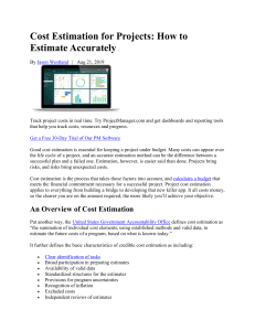Cost Estimation for Projects: How to Estimate Accurately