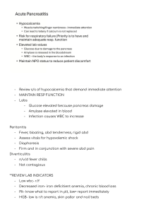 Medical-Surgical Nursing Review: Pancreatitis, Labs, Transfusions