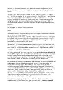 Cognitive Model of Depression: Schemas, Biases & Physiology