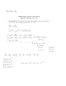 Multivariable Calculus Quiz 5: Lagrange Multipliers & Double Integrals