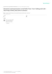 Jamaican Radio Talk Shows: Turn-Taking & Code-Switching