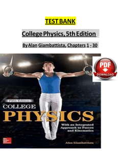 College Physics Test Bank, 5th Edition