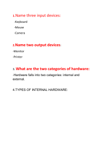 Computer Hardware & Software Basics: Input, Output, Categories