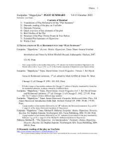 Hippolytus Plot Summary by Euripides