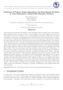 Navier-Stokes Solutions for 2D Dam Break using Finite Element Method
