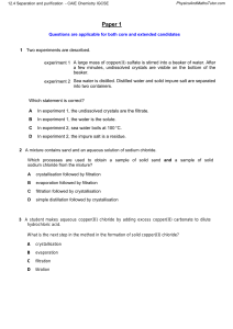 IGCSE Chemistry Separation Techniques Paper