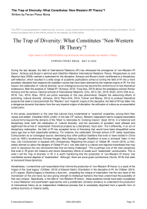 The Trap of Diversity: Non-Western IR Theory Critique & Origins