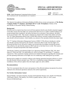 FAA SAIB AIR-20-19: Boeing 777/787 Auto-Throttle Software Anomaly
