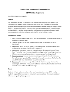 SBAR Assignment: Interpersonal Communication in Nursing