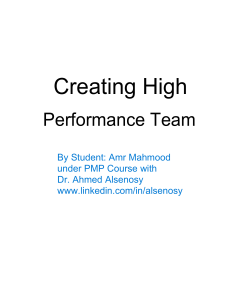 Creating High-Performance Teams: A Project Management Guide