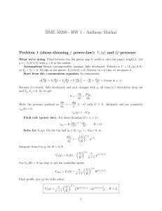 Fluid Mechanics: Shear-Thinning & Newtonian Channel Flow Derivations