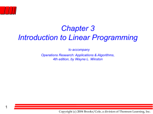 Introduction to Linear Programming: Operations Research Chapter 3