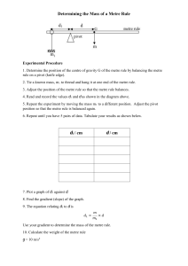 Determining Metre Rule Mass: Physics Lab Experiment Procedure