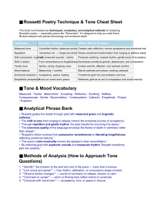 Rossetti Poetry: Technique & Tone Analysis Cheat Sheet