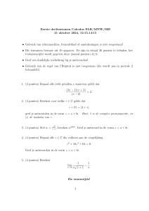 Calculus Examen 2024: Eerste Deeltentamen met Oplossingen