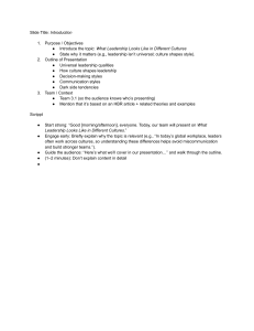 Leadership in Different Cultures: Presentation Intro