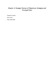 Maersk Strategic Review: Objectives, Strategies, Risks & Investment