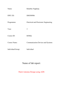 Patch Antenna Design using ADS: Lab Report for Communication Devices