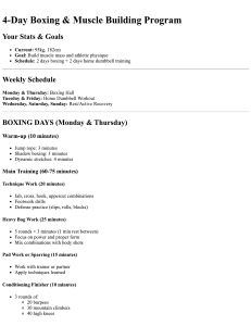 4-Day Boxing & Muscle Building Program: Weekly Schedule & Workouts