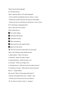 Mastering the Six-Way Paragraph: 7th Grade Literacy