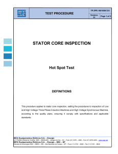 Stator Core Hot Spot Test Procedure - WEG