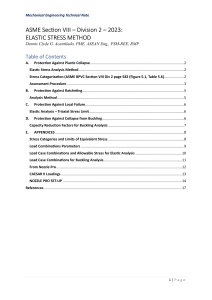 ASME Elastic Stress Method: Pressure Vessel Analysis
