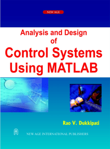 Analysis and Design of Control Systems Using MATLAB Textbook