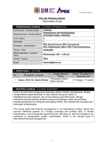 Rencana Pengajaran Keuangan Internasional - Garis Besar Kursus USM