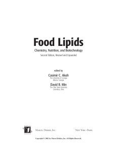 Food Lipids: Chemistry, Nutrition, Biotechnology (2nd Ed)