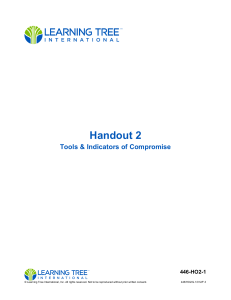 Network Tools & Indicators of Compromise Handout | Cybersecurity