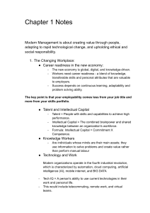Modern Management Chapter 1 Notes: Workplace, Managers & Value Creation