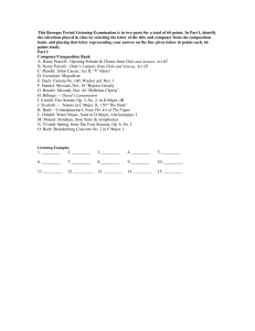 Baroque Period Listening Examination: Music History Test (60 Points)