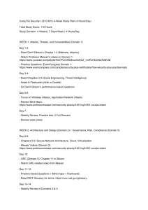 CompTIA Security+ (SY0-601) 4-Week Study Plan | 112 Hours