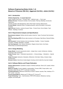 Software Engineering Notes: Process, Design, Metrics