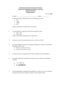 Examen de Circuitos Digitales - UNMSM
