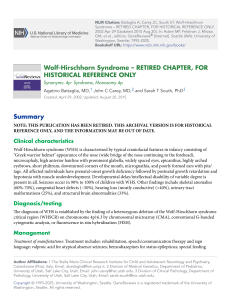 Wolf-Hirschhorn Syndrome: Clinical Features, Diagnosis & Management