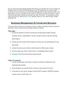 Business Management IA Guide: Format & Structure