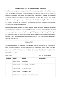 EquityWisdom: Founder Enablement Ecosystem & Startup Operations Streamlining