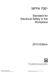 NFPA 70E 2015: Electrical Safety in the Workplace Standard