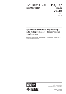 ISO/IEC/IEEE 29148:2018 - Systems & Software Requirements Engineering
