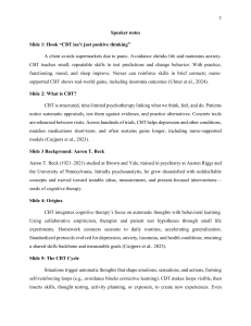 CBT: Cognitive Behavioral Therapy Presentation