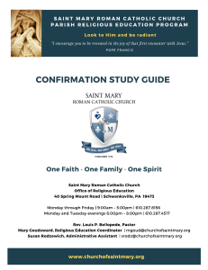 Confirmation Study Guide 2019-2020 | Saint Mary Catholic Church