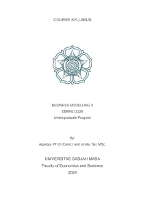 Business Modelling X Syllabus - Universitas Gadjah Mada 2024