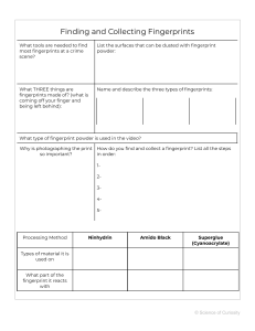 Finding & Collecting Fingerprints Worksheet | Forensic Science
