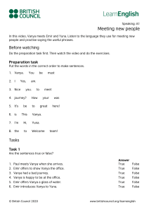 English A1 Speaking: Meeting New People - British Council LearnEnglish