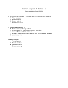 Finance Homework: Investment Objectives & Portfolio Management
