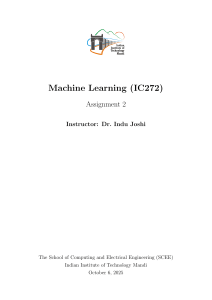 Machine Learning (IC272) Assignment 2: Decision Trees & Random Forest
