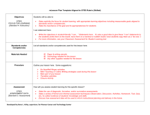 Lesson Plan Template: OTES Rubric Aligned (Skilled)