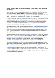 Explore the Best Luxury and Fashion Timepieces in India – Rado, Tissot, Movado & Titan Watches