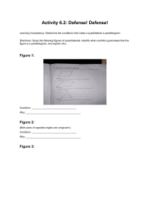 Activity 6.2: Parallelogram Conditions & Properties - Geometry Worksheet